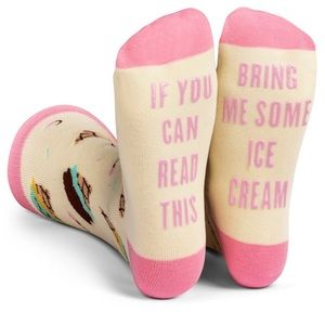 Lavley - Crew Socks “If You Can Read This Bring Me Some Ice Cream” Unisex NWT